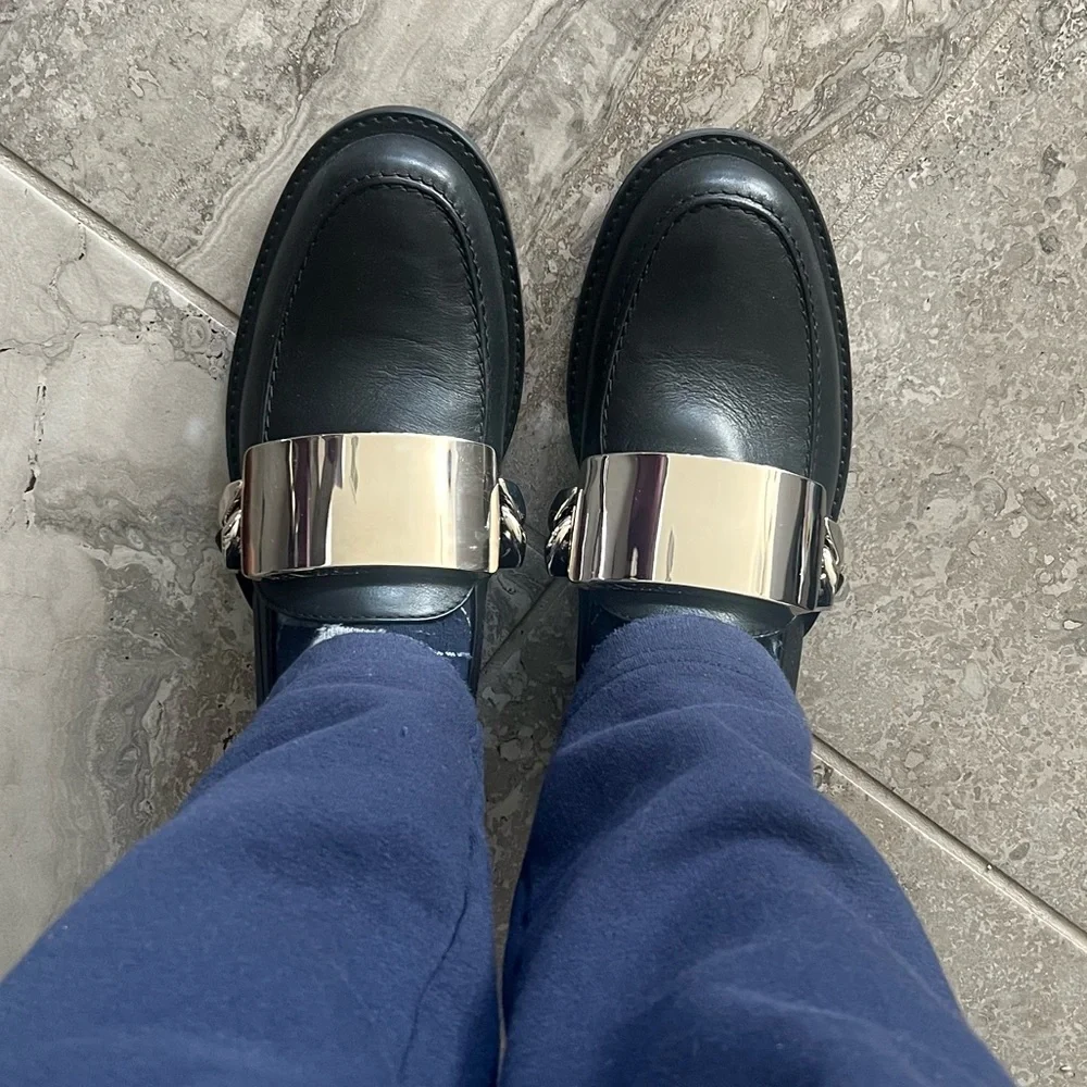 JW Anderson Logo-Engraved Leather Loafers in Black, Size 41 NEW in Box + DustBag